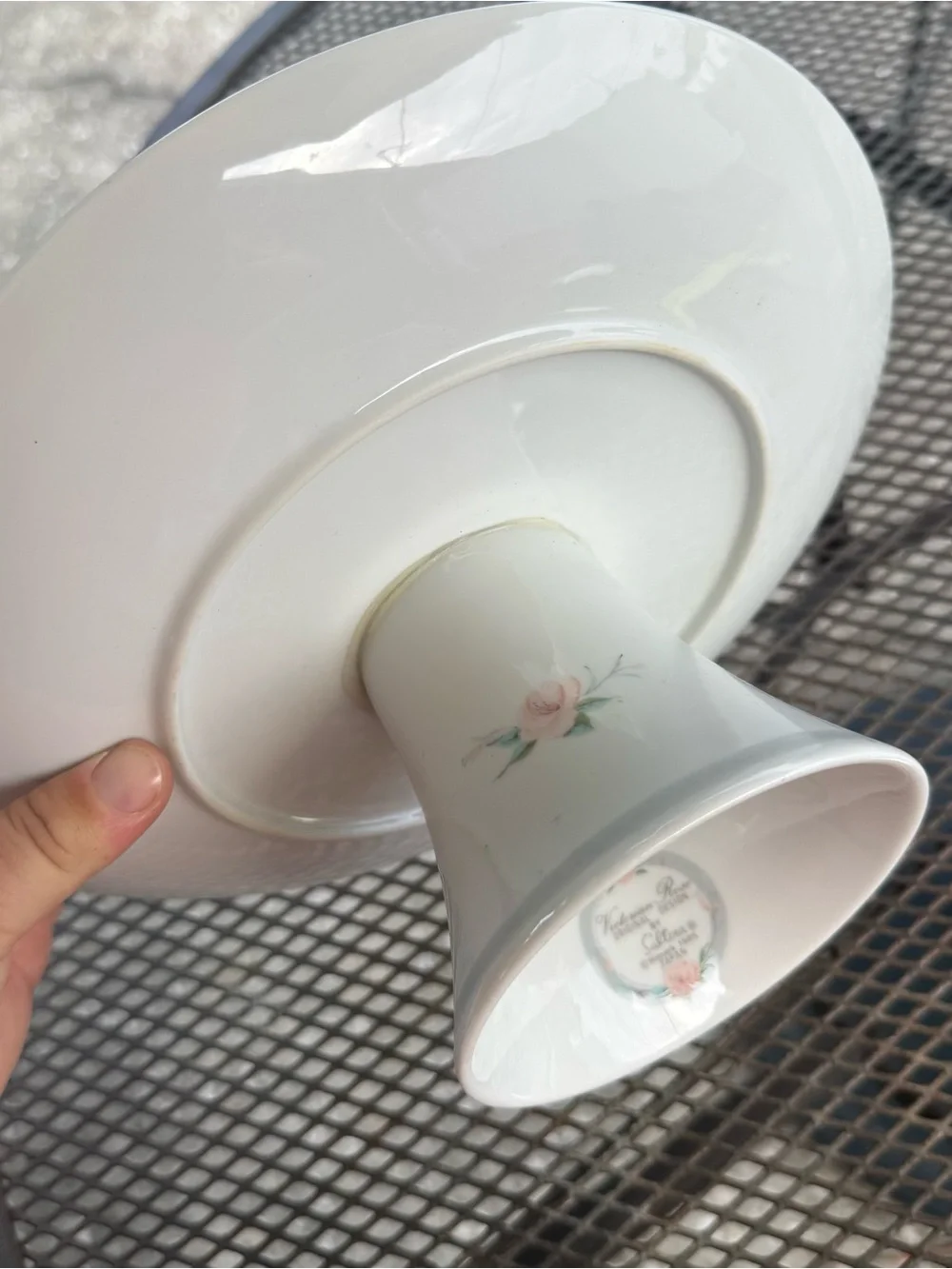 SALTERA China Victorian Rose Cake Plate Stand Knife Original Design Japan 1985
